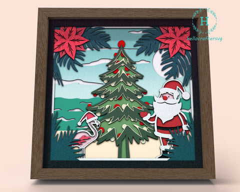 3D CHRISTMAS IN JULY Svg - CHRISTMAS IN JULY Shadow Box Svg 