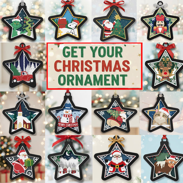 CHRISTMAS STAR HANGING ORNAMENT BUNDLE Svg