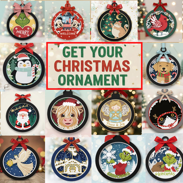 CHRISTMAS ROUND HANGING ORNAMENT BUNDLE Svg
