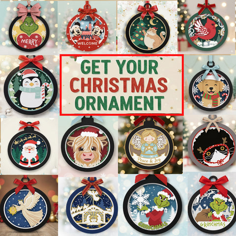 CHRISTMAS ROUND HANGING ORNAMENT BUNDLE Svg