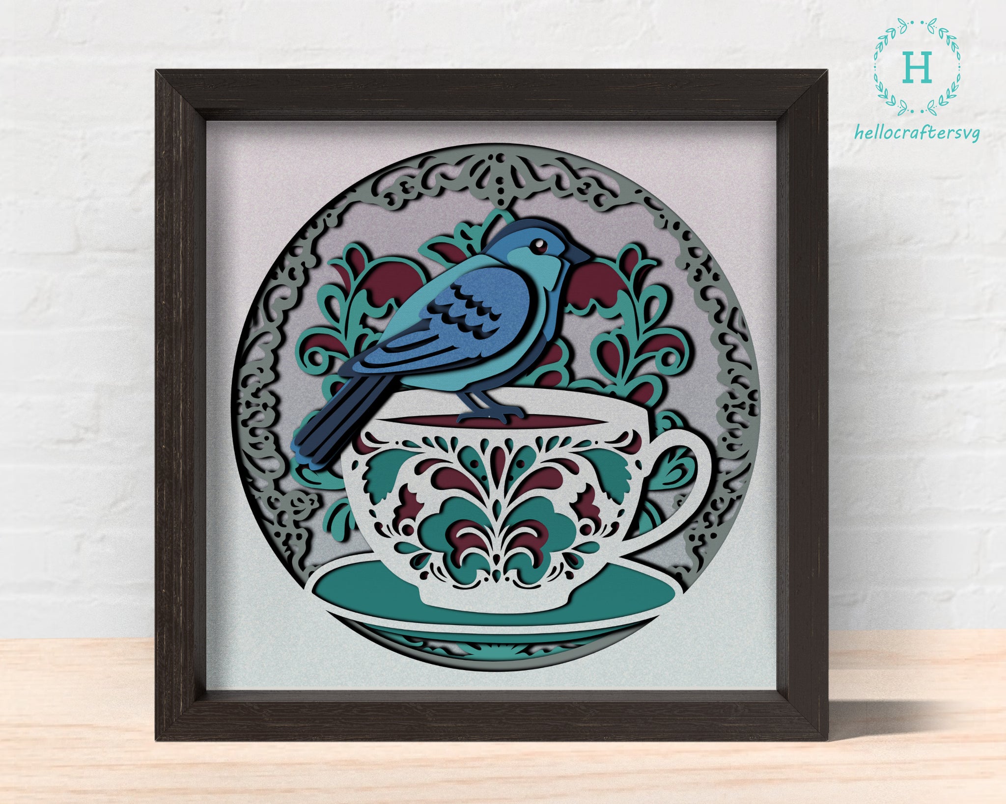 3D coffee lover Shadow Box svg