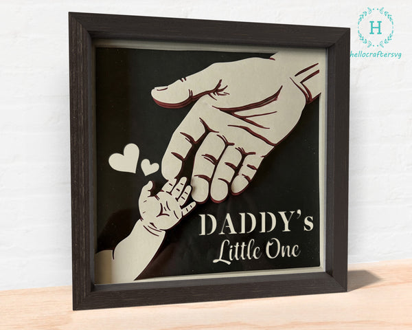3d dad little one Svg, Awesome FATHER'S DAY Shadow Box Svg