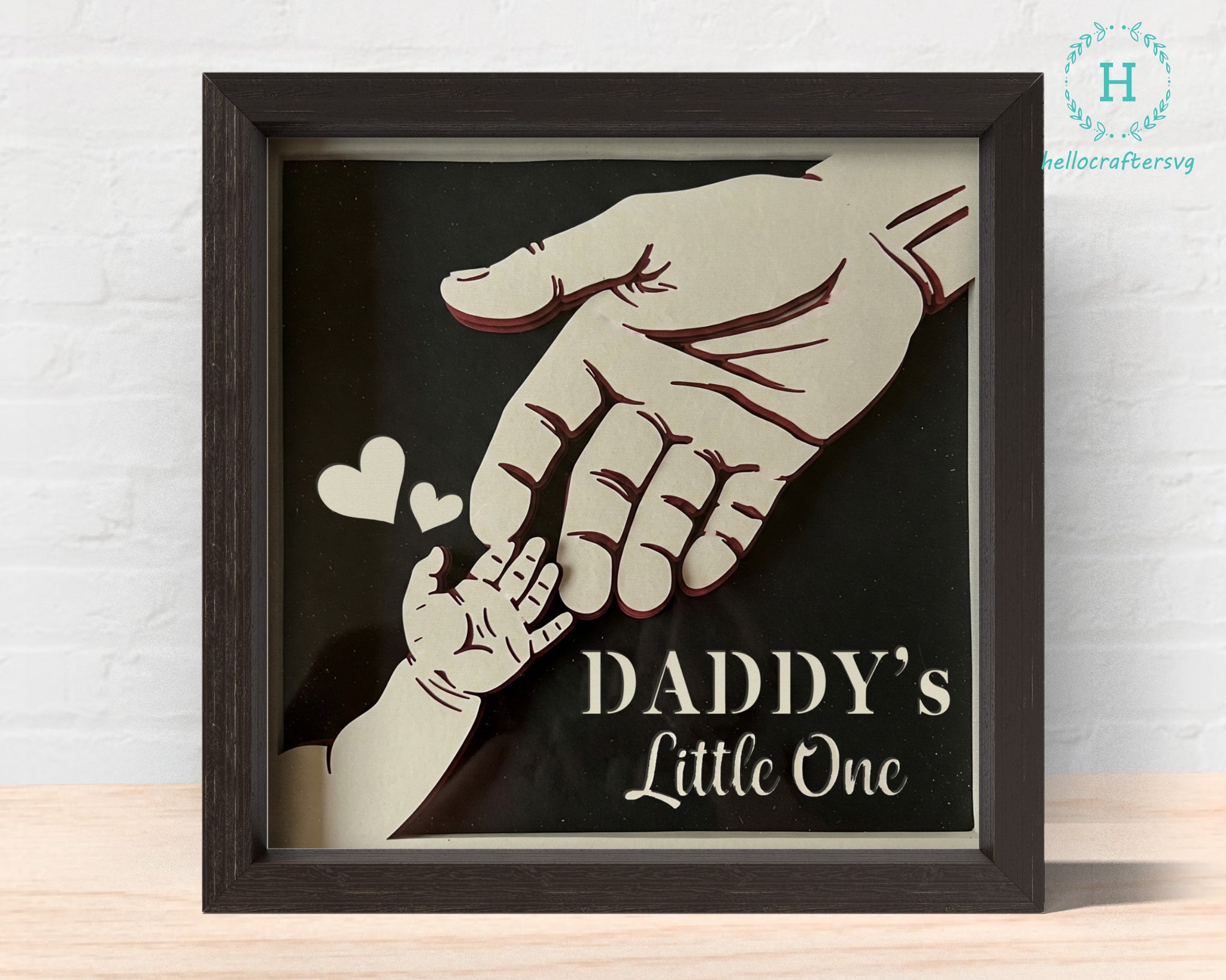 3d dad little one Svg, Awesome FATHER'S DAY Shadow Box Svg