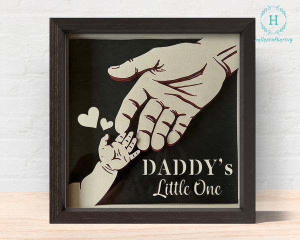 3d dad little one Svg, Awesome FATHER'S DAY Shadow Box Svg