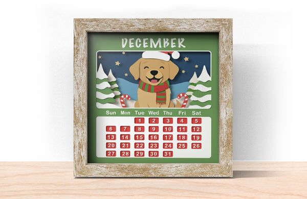 2026 DOG CALENDAR SHADOW BOX BUNDLE Svg - Cricut Files, Cardstock Svg, Silhouette Files - HelloCrafterSvg