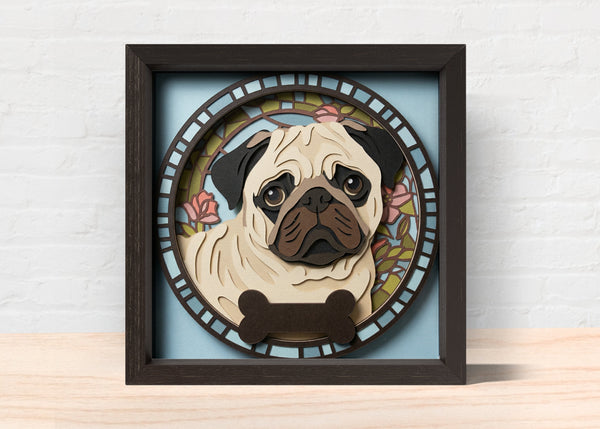 Dog bundle 2 Stained glass custom SHADOW BOX BUNDLE Svg - Cricut Files, Cardstock Svg, Silhouette Files - HelloCrafterSvg