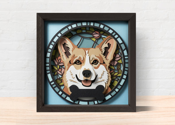 Dog bundle 2 Stained glass custom SHADOW BOX BUNDLE Svg - Cricut Files, Cardstock Svg, Silhouette Files - HelloCrafterSvg