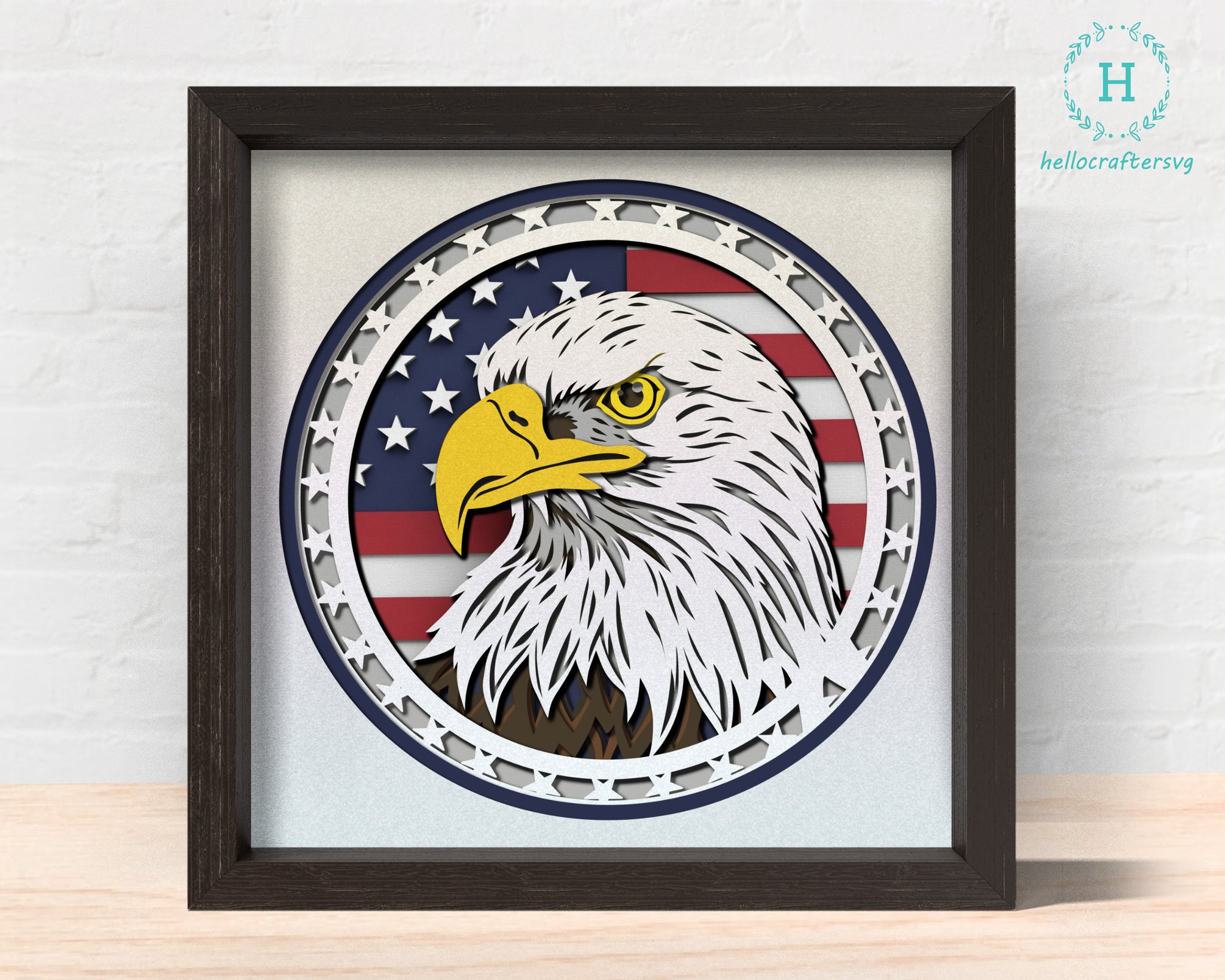 3d EAGLE Shadow box Svg