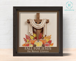 3D FALL FOR JESUS PUMPKIN Shadow Box Svg