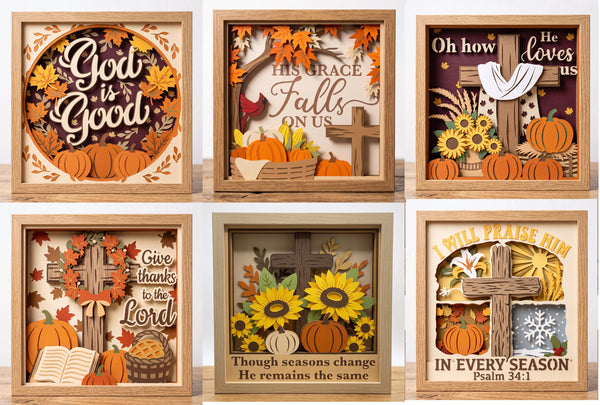 3D RELIGIOUS FALL BUNDLE SHADOW BOX SVG