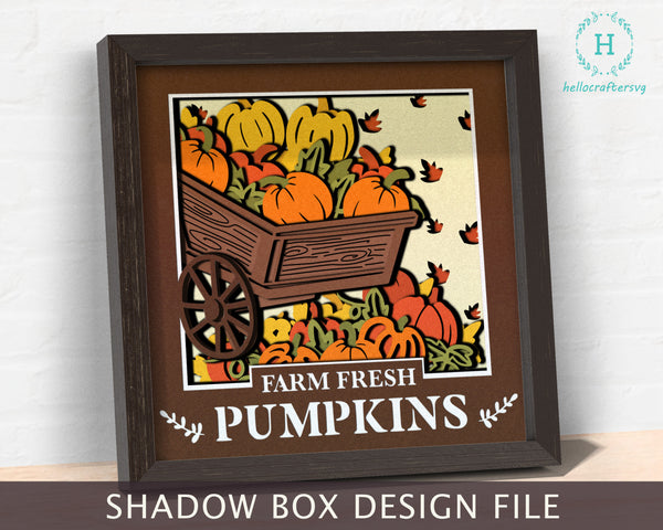 3D FARM FRESH PUMPKIN Shadow Box Svg
