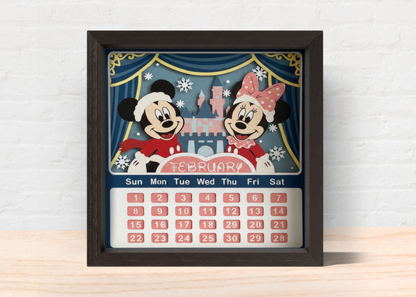 2026 DISNEY CALENDAR SHADOW BOX BUNDLE Svg - Cricut Files, Cardstock Svg, Silhouette Files - HelloCrafterSvg