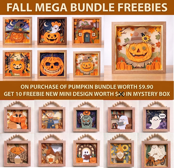 3D FALL MEGA BUNDLE SHADOW BOX + MYSTERY BOX FREEBIES