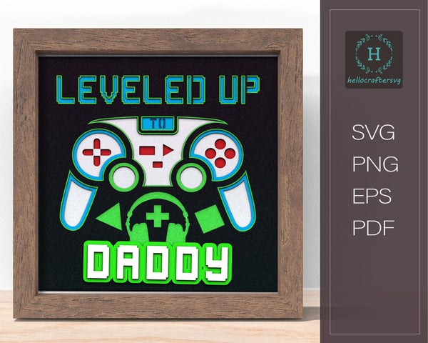3D gamer dad Svg, FATHER'S DAY Shadow Box Svg 22