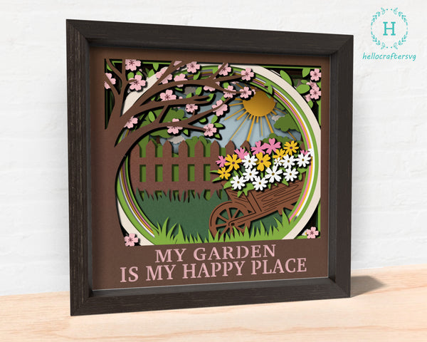 3d gardening Svg, Garden Shadow Box Svg