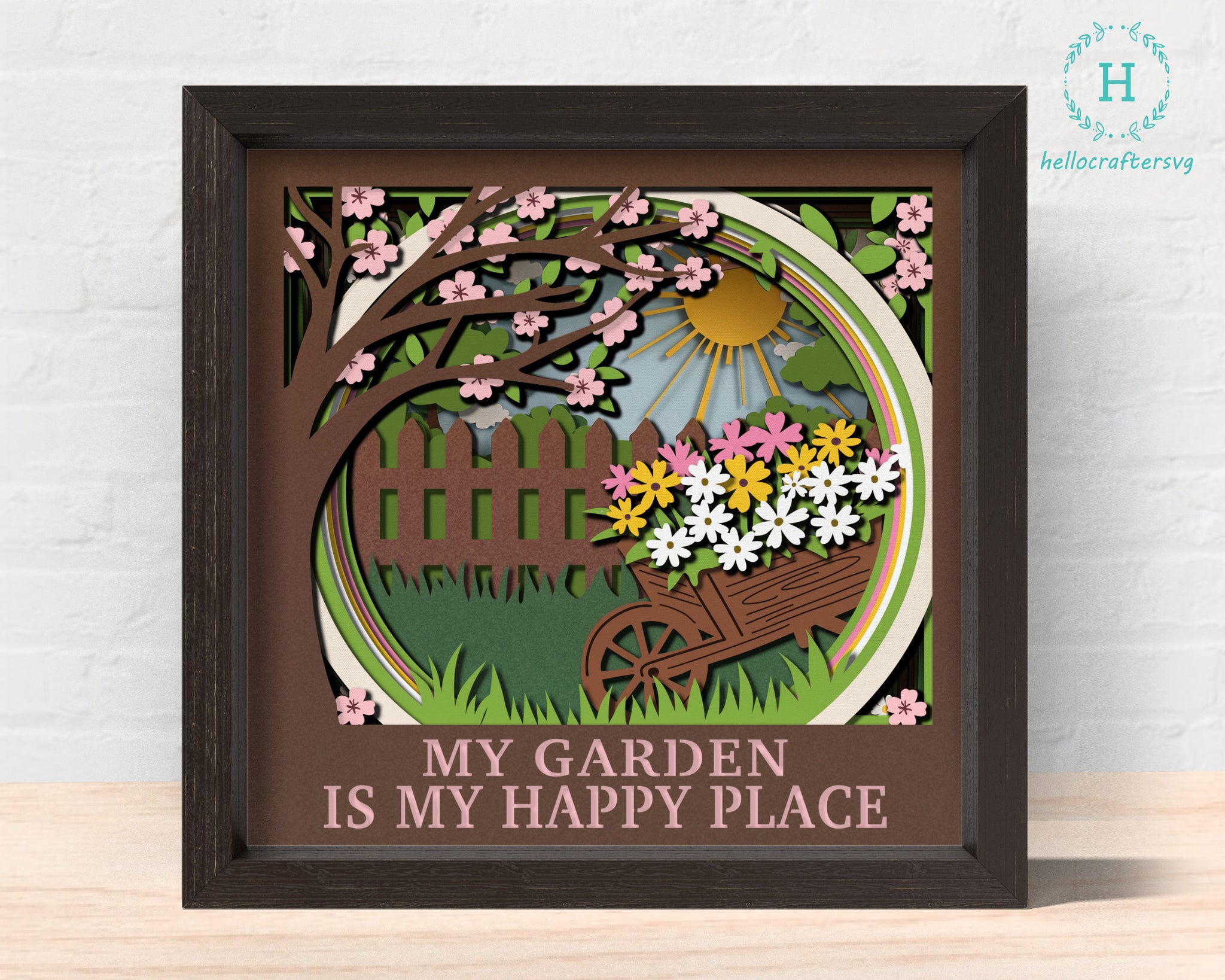 3d gardening Svg, Garden Shadow Box Svg