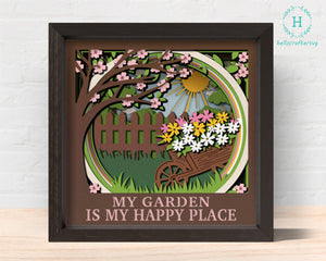 3d gardening Svg, Garden Shadow Box Svg