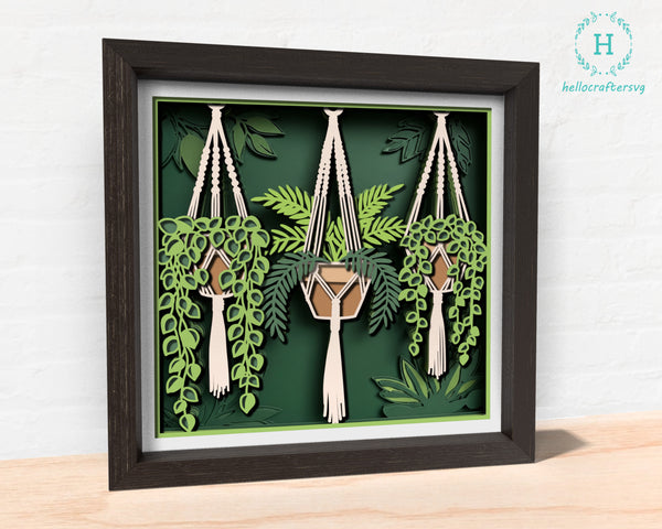 3D HANGING PLANT SHADOW BOX SVG