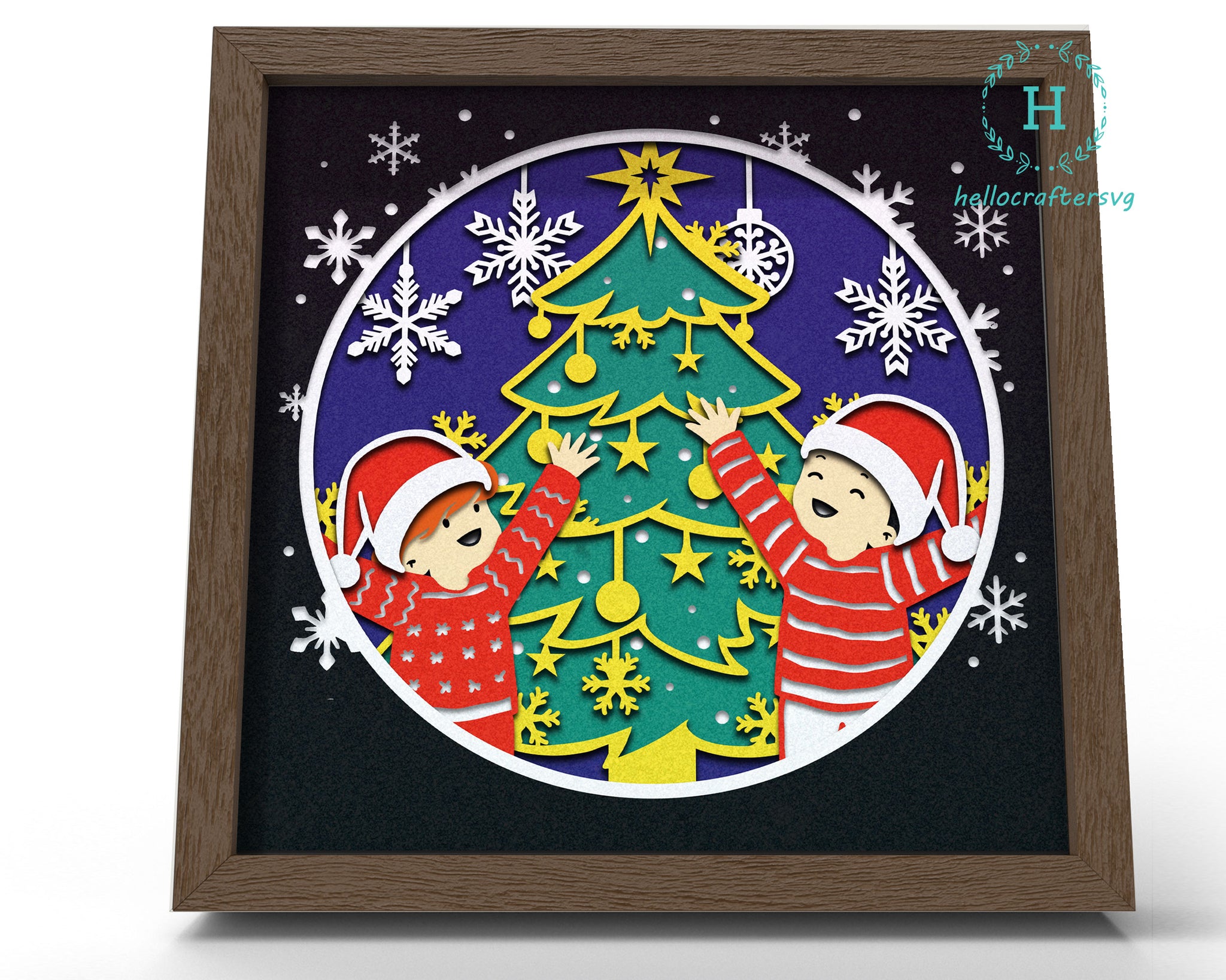 3D HAPPY HOLIDAYS Svg, CHRISTMAS Shadow Box Svg221