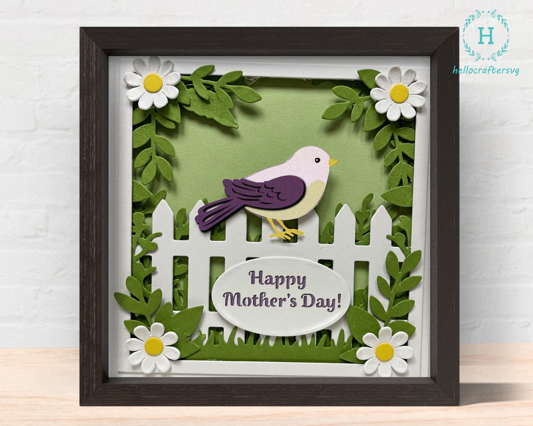 3d bird mom Svg, MOTHER'S DAY Shadow Box Svg