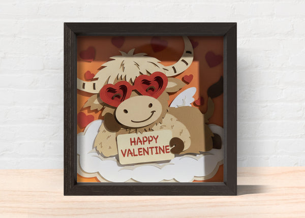 VALENTINE COW BUNDLE SHADOW BOX Svg (6 DESIGN)