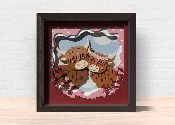 VALENTINE COW BUNDLE SHADOW BOX Svg (6 DESIGN)