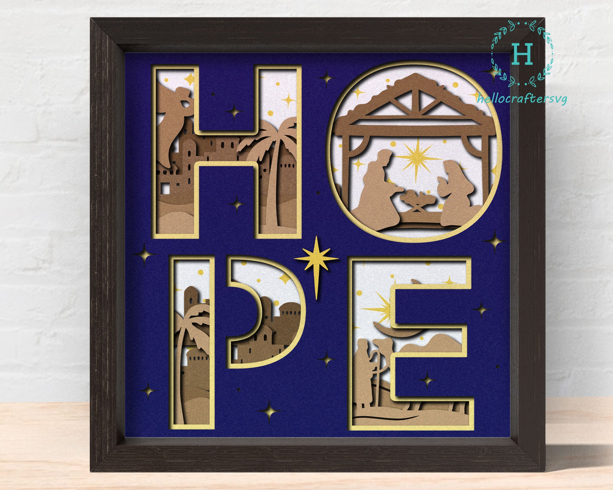 3D HOPE NATIVITY SVG, Nativity Shadow Box Svg-22