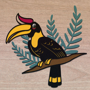 3d HORNBILL Svg, LAYERED HORNBILL Svg