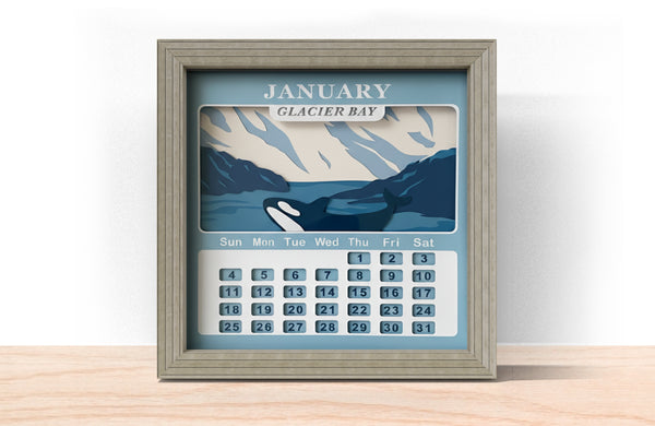 2026 NATIONAL PARK CALENDAR SHADOW BOX BUNDLE Svg - Cricut Files, Cardstock Svg, Silhouette Files - HelloCrafterSvg