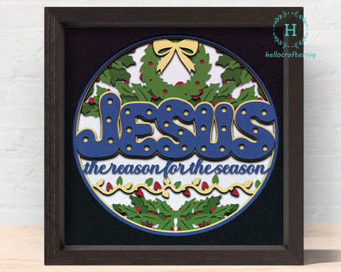 3D JESUS IS REASON Shadow Box Svg, Cricut Files