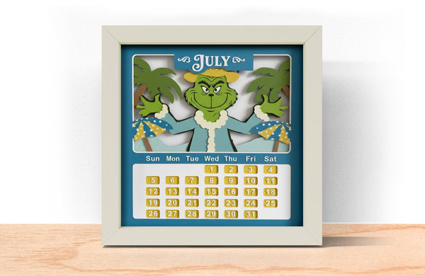 2026 GRINCH CALENDAR SHADOW BOX BUNDLE Svg - Cricut Files, Cardstock Svg, Silhouette Files - HelloCrafterSvg