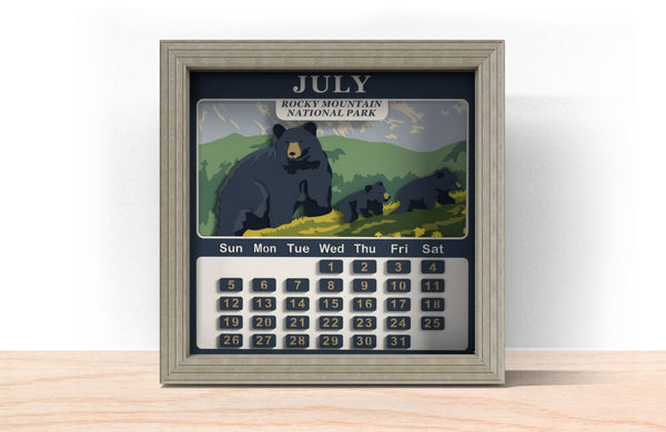 2026 NATIONAL PARK CALENDAR SHADOW BOX BUNDLE Svg - Cricut Files, Cardstock Svg, Silhouette Files - HelloCrafterSvg