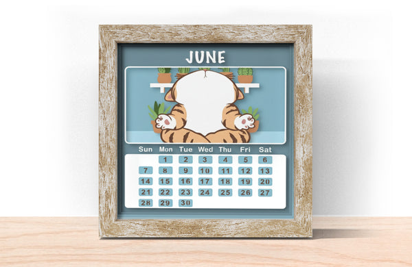 2026 CAT CALENDAR SHADOW BOX BUNDLE Svg - Cricut Files, Cardstock Svg, Silhouette Files - HelloCrafterSvg