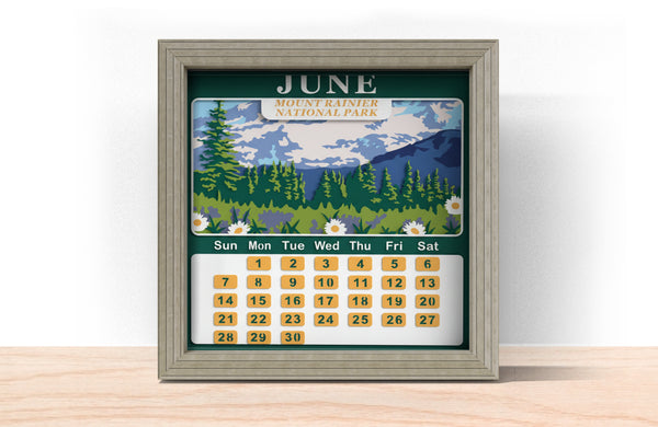 2026 NATIONAL PARK CALENDAR SHADOW BOX BUNDLE Svg - Cricut Files, Cardstock Svg, Silhouette Files - HelloCrafterSvg