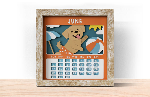 2026 DOG CALENDAR SHADOW BOX BUNDLE Svg - Cricut Files, Cardstock Svg, Silhouette Files - HelloCrafterSvg