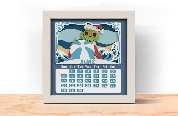 2026 GRINCH CALENDAR SHADOW BOX BUNDLE Svg - Cricut Files, Cardstock Svg, Silhouette Files - HelloCrafterSvg