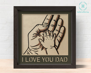 3d baby hand Svg, FATHERS/MOTHER'S DAY Shadow Box Svg