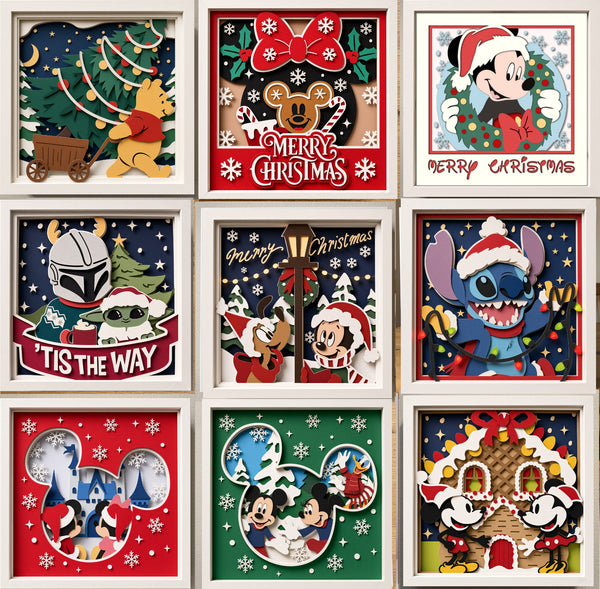 3D MAGICAL SET OF 9 SHADOW BOX SVG