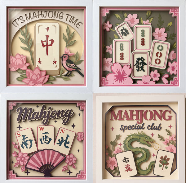 3D MAHJONG SHADOW BOX SVG SET