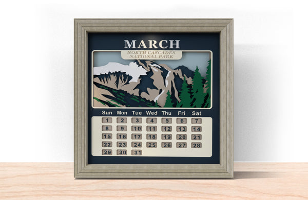 2026 NATIONAL PARK CALENDAR SHADOW BOX BUNDLE Svg - Cricut Files, Cardstock Svg, Silhouette Files - HelloCrafterSvg