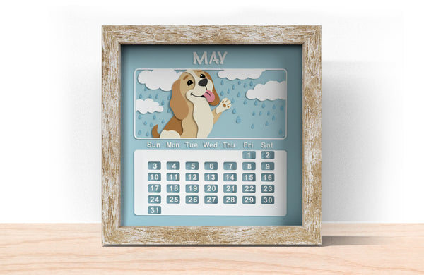 2026 DOG CALENDAR SHADOW BOX BUNDLE Svg - Cricut Files, Cardstock Svg, Silhouette Files - HelloCrafterSvg