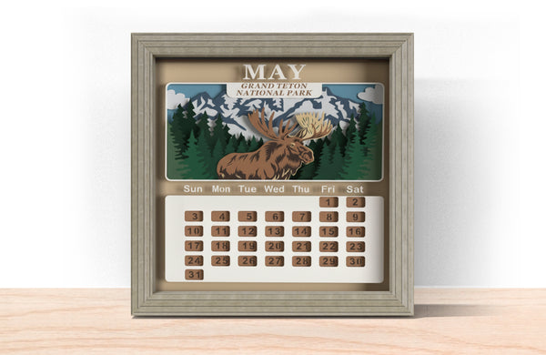 2026 NATIONAL PARK CALENDAR SHADOW BOX BUNDLE Svg - Cricut Files, Cardstock Svg, Silhouette Files - HelloCrafterSvg