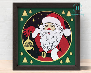 3d MERRY Christmas Svg, CHRISTMAS Shadow Box Svg - Cricut Files, Cardstock Svg, Silhouette Files - HelloCrafterSvg-22