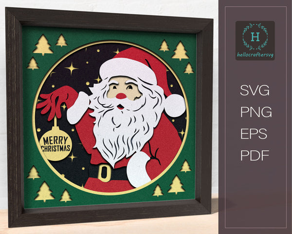 3d MERRY Christmas Svg, CHRISTMAS Shadow Box Svg - Cricut Files, Cardstock Svg, Silhouette Files - HelloCrafterSvg-44
