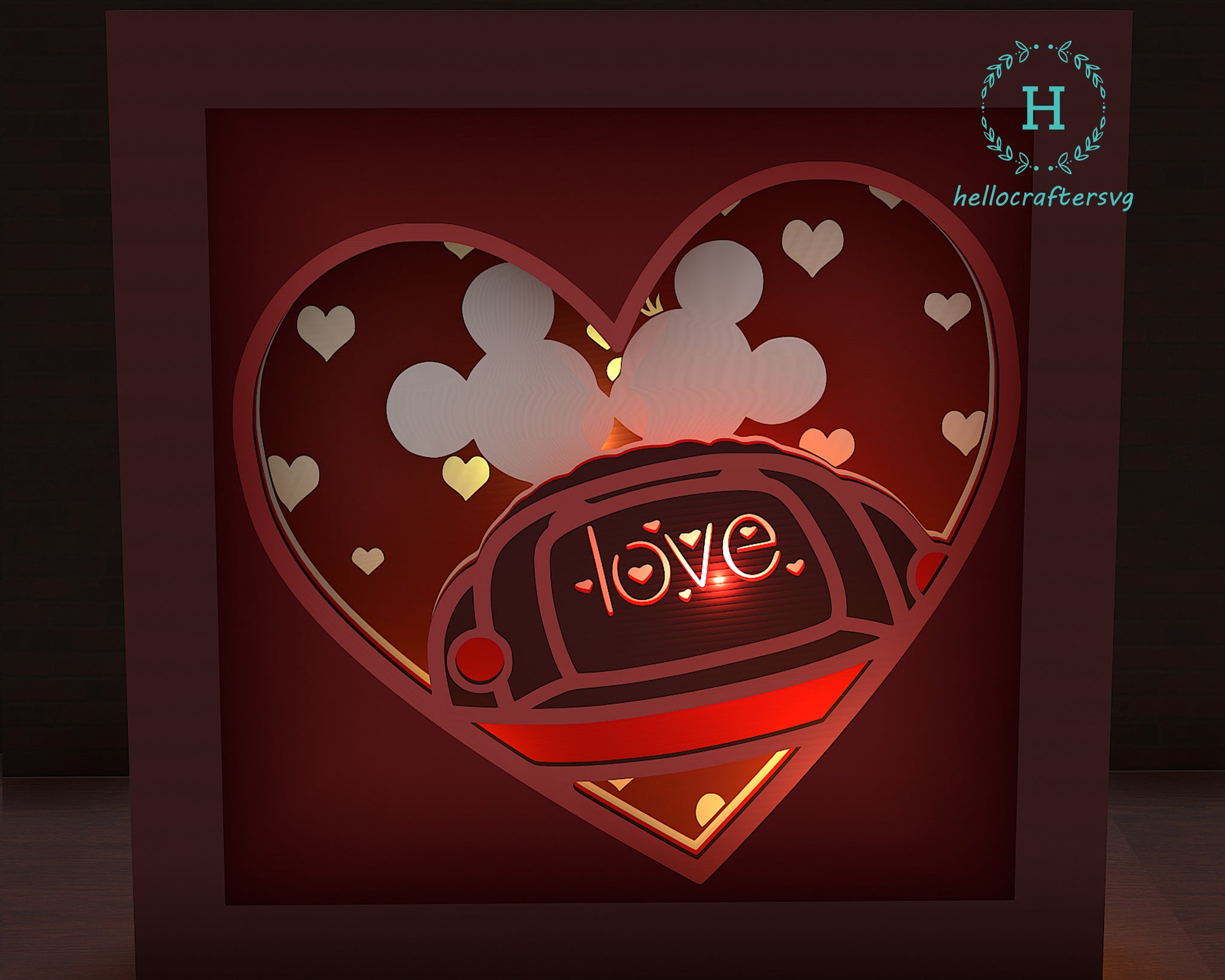  Valentine  Love Truck svg - VALENTINE Disney Shadow Light Box Svg11