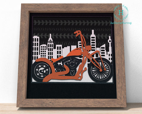3D motorbike dad Svg, Customisable FATHER'S DAY Shadow Box Svg 