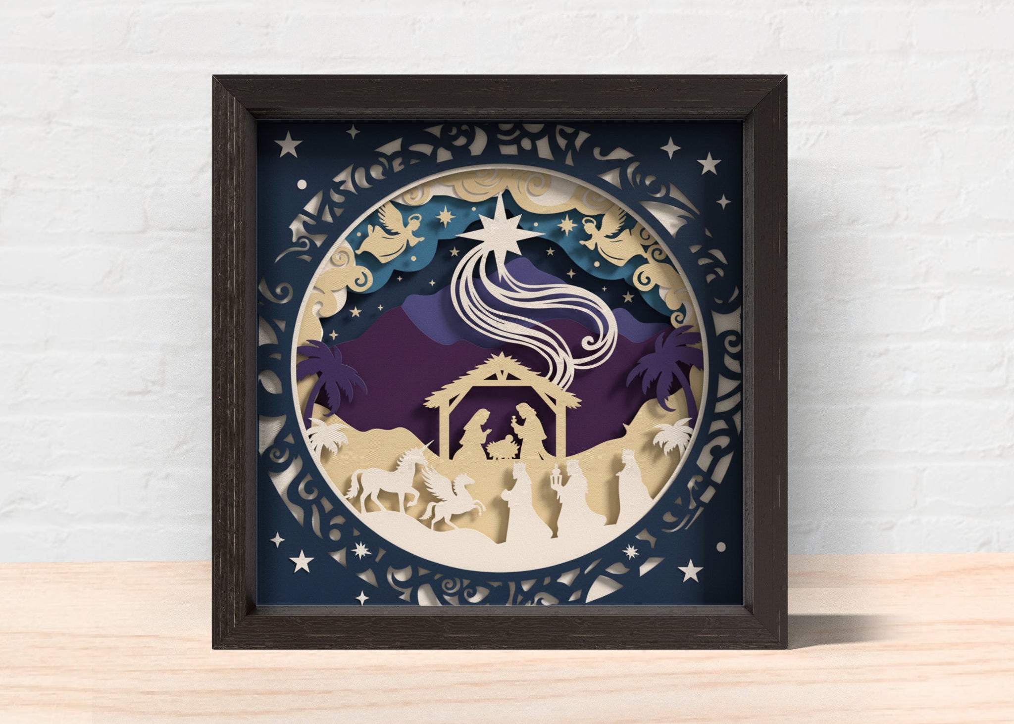 3D NATIVITY SVG, Nativity Shadow Box Svg