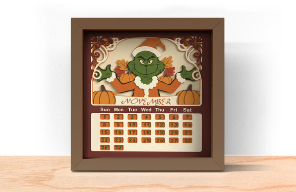 2026 GRINCH CALENDAR SHADOW BOX BUNDLE Svg - Cricut Files, Cardstock Svg, Silhouette Files - HelloCrafterSvg