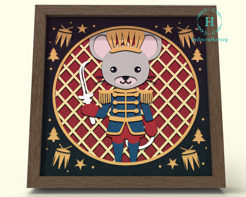 3d Nutcracker MOUSE Svg, CHRISTMAS Shadow Box Svg-11