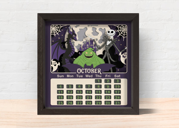 2026 DISNEY CALENDAR SHADOW BOX BUNDLE Svg - Cricut Files, Cardstock Svg, Silhouette Files - HelloCrafterSvg